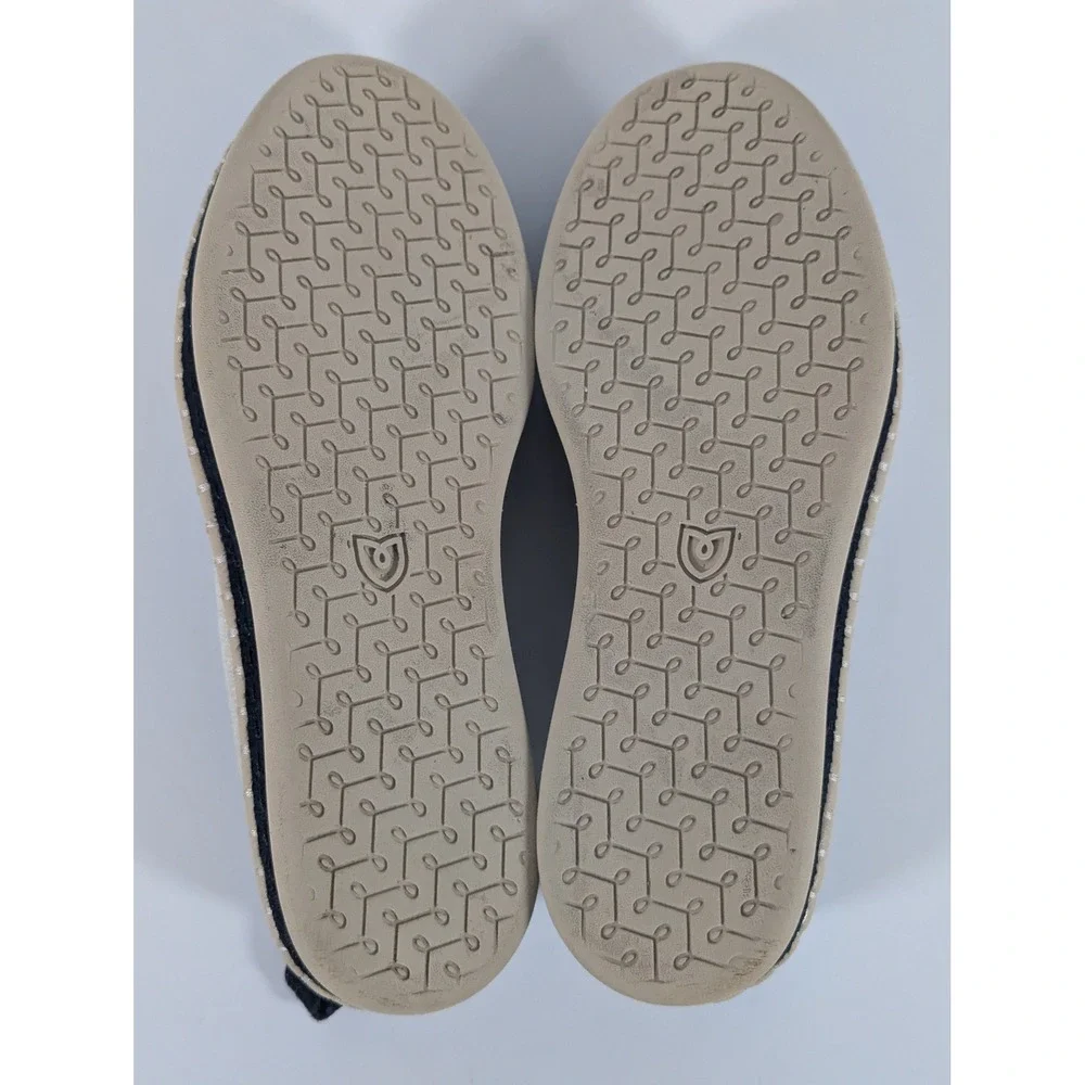 Rothys The Espadrille Sand Black Knit Slip On Flats Shoes Womens 5.5